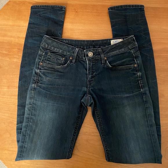 G-Star 3301 Low Rise Skinny Jeans in Dark Wash (Size 27 Tall) - Picture 2 of 10